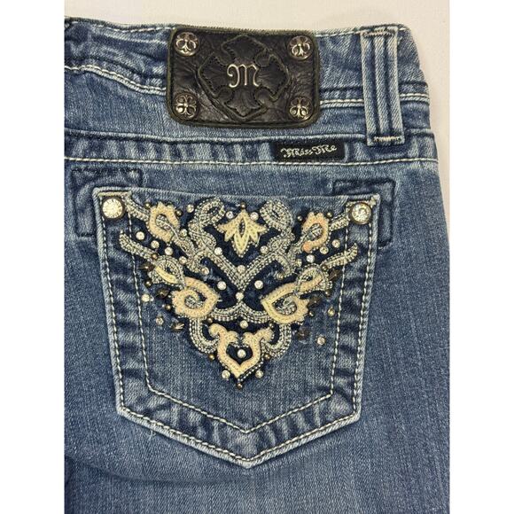 Miss Me Women's Embellished Pocket Straight Leg Denim Jeans - Size 29 (30x33) - Picture 1 of 6